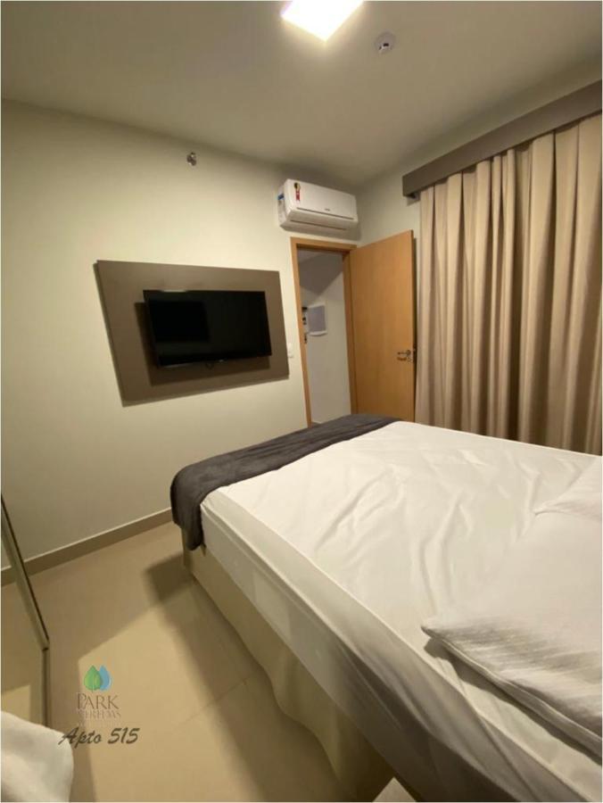 Flat Park Veredas com Vista Piscina Frigobar e Fogão Rio Quente Exterior foto