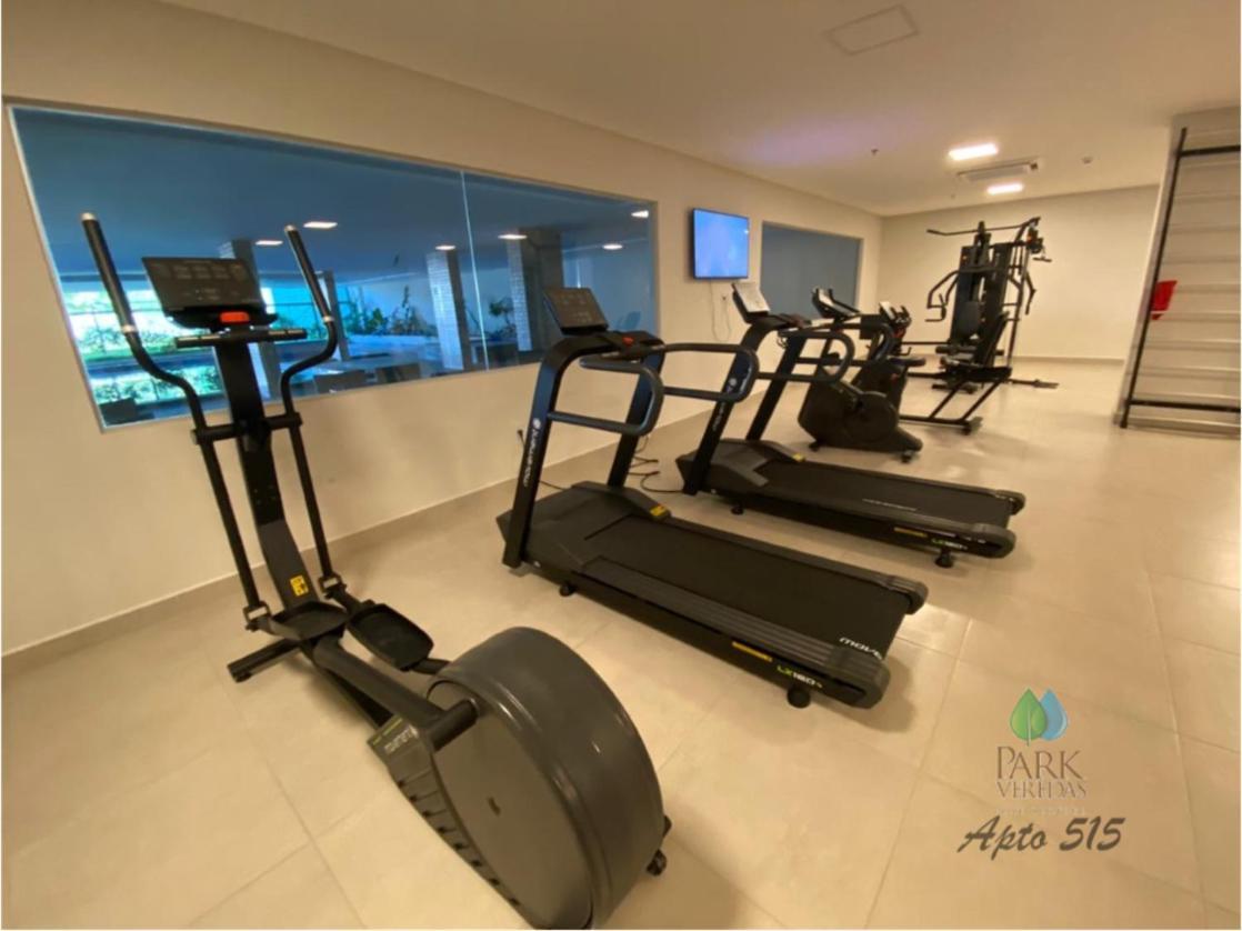Flat Park Veredas com Vista Piscina Frigobar e Fogão Rio Quente Exterior foto