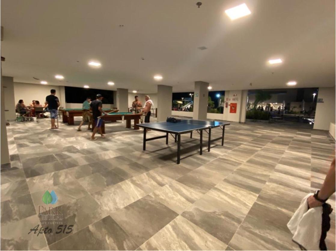 Flat Park Veredas com Vista Piscina Frigobar e Fogão Rio Quente Exterior foto