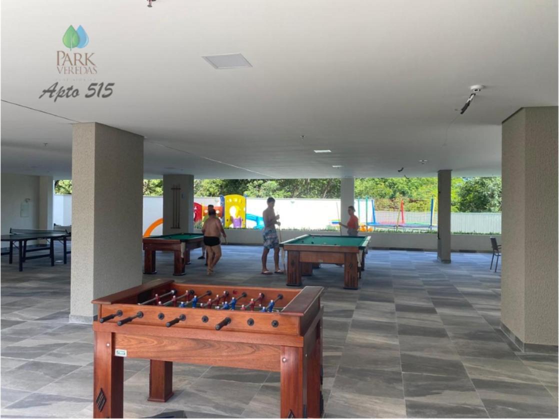 Flat Park Veredas com Vista Piscina Frigobar e Fogão Rio Quente Exterior foto