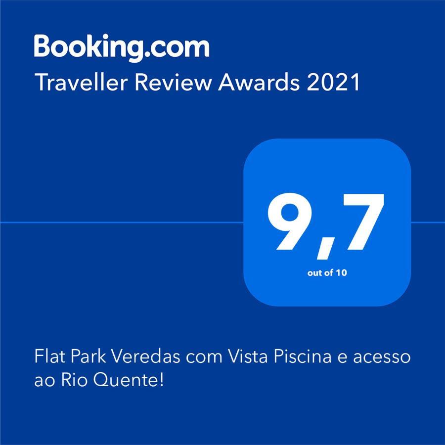 Flat Park Veredas com Vista Piscina Frigobar e Fogão Rio Quente Exterior foto
